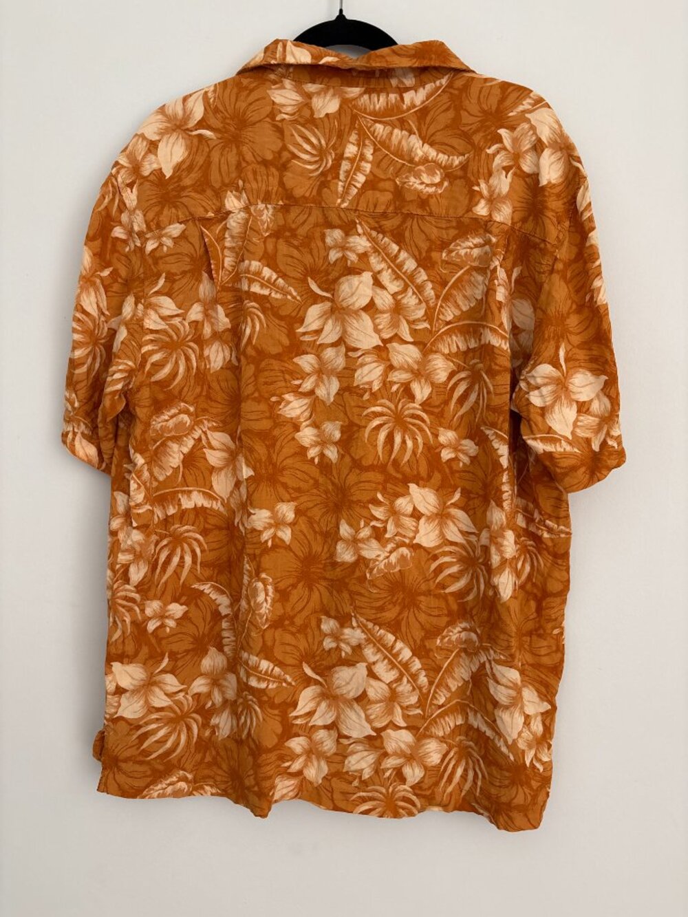Panama Jack Hawaiian Shirt Orange Tropical Hibiscus Print Men’s XL Rayon - Picture 2 of 5